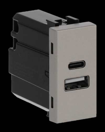 Usb-зарядка zenit шампань/ 1 мод., 2cla218500n1901, abb