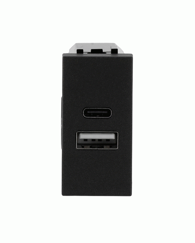 Usb-зарядка 2a zenit антрацит/ 1 мод., 2cla218520n1801, abb