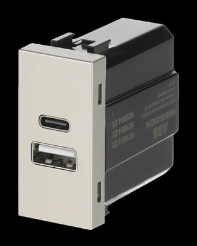 Usb-зарядка 2a zenit шампань/ 1 мод., 2cla218520n1901, abb