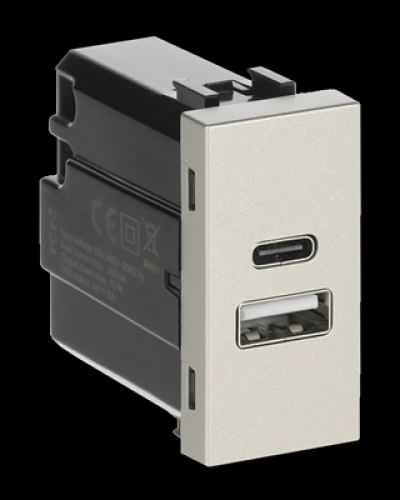 Usb-зарядка 2a zenit шампань/ 1 мод., 2cla218520n1901, abb