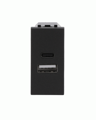 Usb-зарядка zenit антрацит/ 1 мод., 2cla218500n1801, abb
