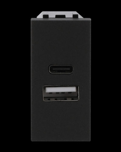Usb-зарядка zenit антрацит/ 1 мод., 2cla218500n1801, abb