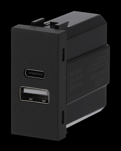 Usb-зарядка zenit антрацит/ 1 мод., 2cla218500n1801, abb