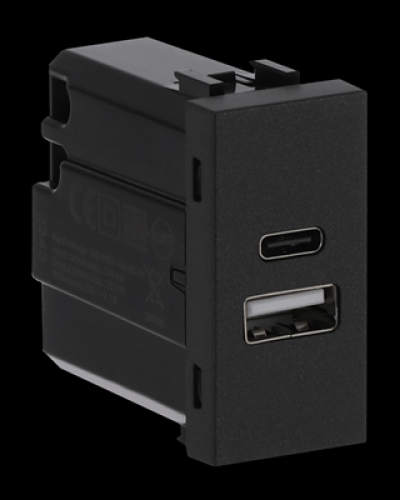 Usb-зарядка zenit антрацит/ 1 мод., 2cla218500n1801, abb