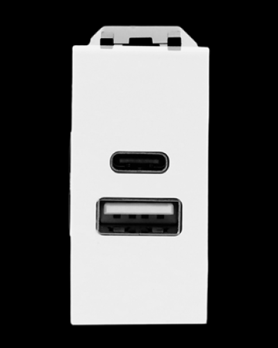 Usb-зарядка 2a zenit білий/ 1 мод., 2cla218520n1101, abb