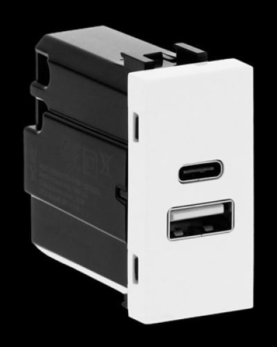 Usb-зарядка 2a zenit білий/ 1 мод., 2cla218520n1101, abb