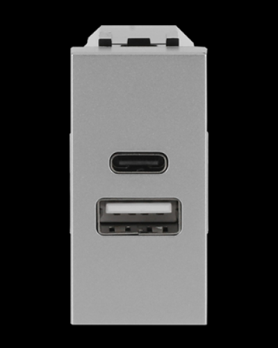Usb-зарядка zenit срібл./ 1 мод., 2cla218500n1301, abb