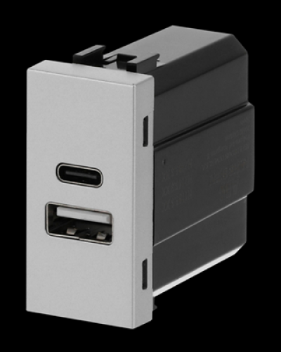 Usb-зарядка zenit срібл./ 1 мод., 2cla218500n1301, abb
