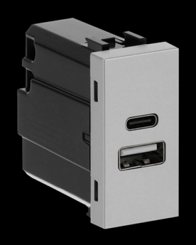 Usb-зарядка zenit срібл./ 1 мод., 2cla218500n1301, abb