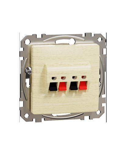 Аудио-розетка двойная, Sedna Design & Elements, Береза - имитация дерева, SDD180411 Schneider Electric