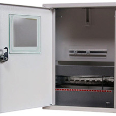 Корпус e.mbox.stand.n.f1.12.z.e металевий, під 1-ф. електронний лічильник, 12 мод., навісний, з замком