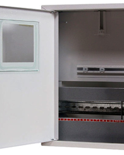 Корпус e.mbox.stand.n.f1.12.z.e металевий, під 1-ф. електронний лічильник, 12 мод., навісний, з замком