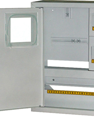 Корпус e.mbox.stand.n.f1.16.z.e металевий, під 1-ф. електронний лічильник, 16 мод., навісний, з замком