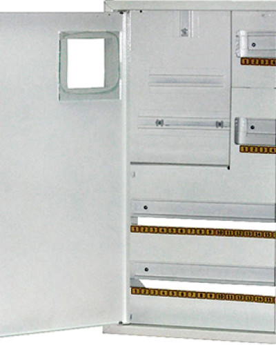 Корпус e.mbox.stand.n.f3.36.z.e металевий, під 3-ф. електронний лічильник, 36 мод., навісний, з замком