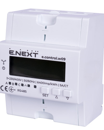 Лічильник трифазний e.control.w09 5А/СТ електронний клас 1.0 (некомерц.) RS485
