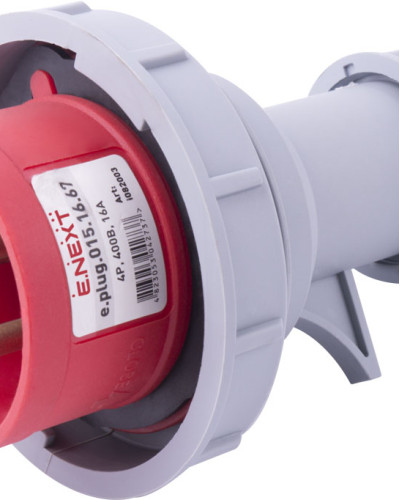 Силова вилка переносна e.plug.015.16.67, 5п., 400В, 16А, IP 67