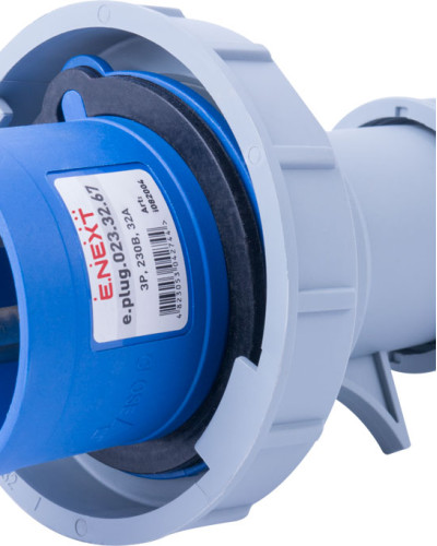 Силова вилка переносна e.plug.023.32.67, 3п., 230В, 32А, IP 67