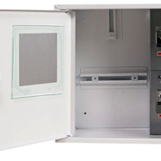Корпус e.mbox.stand.n.f1.04.z.e металевий, під 1-ф. електронний лічильник, 4 мод., навісний, з замком