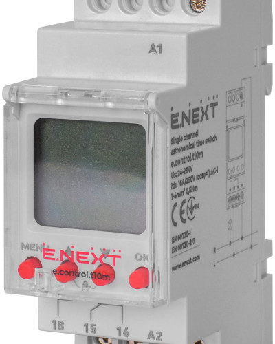 Реле часу астрономічне одноканальне e.control.t10m
