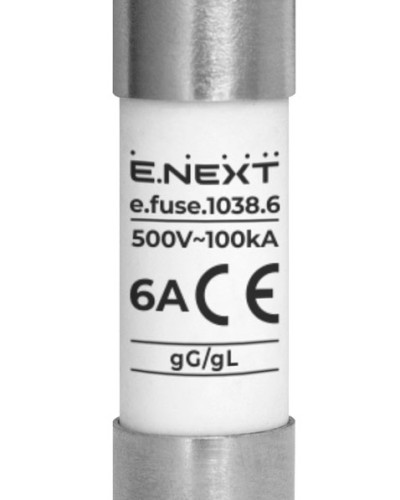 Запобіжник плавкий e.fuse.1038.6, типорозмір 10х38, 6А