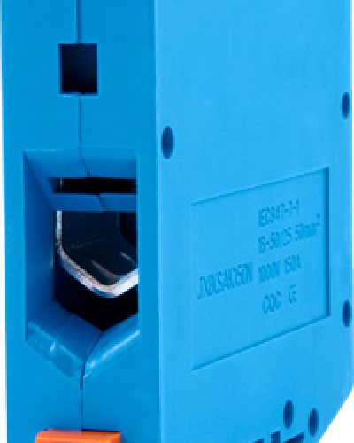 Клемна колодка набірна на DIN-рейку e.tc.din.pro.50.blue, синя, з кришкою