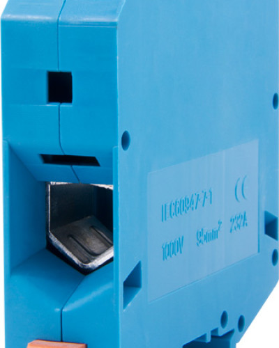 Клемна колодка набірна на DIN-рейку e.tc.din.pro.95.blue, синя, з кришкою