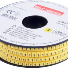 Маркер кабельний e.marker.stand.1.2.5.1, 1-2,5 кв.мм, "1", 1000 шт