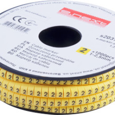 Маркер кабельний e.marker.stand.1.2.5.2, 1-2,5 кв.мм, "2", 1000 шт