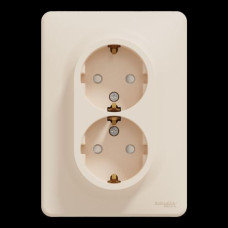 Двойная розетка 2P+E с заземляющим контактом, Бежевый Sedna Design Schneider Electric SDD312221