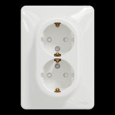 Двойная розетка 2P+E с заземляющим контактом Белый Sedna Design Schneider Electric SDD311221