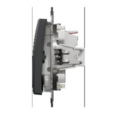 Двухклавишный выключатель с синей LED подсветкой Черный Sedna Design Schneider Electric SDD114105L