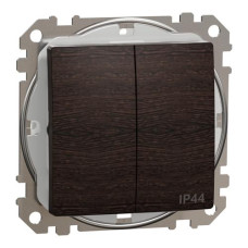 Двухклавишный выключатель со степенью защиты IP44 Венге Sedna Elements
