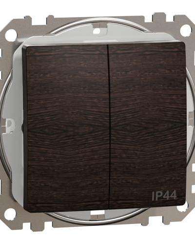 Двухклавишный выключатель со степенью защиты IP44 Венге Sedna Elements