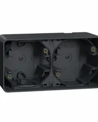 Двойной бокс для наружного монтажа горизонтальный черный IP55 MUREVA S