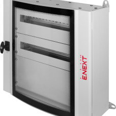 Корпус металевий e.mbox.industrial.n.72.bc.gl IP55 навісний на 72 модулі з суцільною панеллю, зі склом