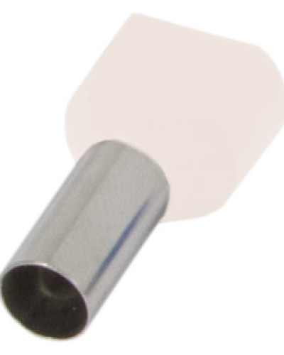 Ізольований наконечник e.terminal.stand.te.2.0.5.white (TE0508 white) 2x0,5  кв.мм, білий, 100шт