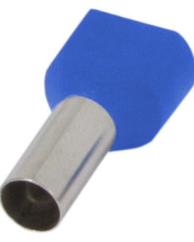 Ізольований наконечник e.terminal.stand.te.2.0.75.blue (TE7510 blue) 2x0,75  кв.мм, блакитний, 100шт