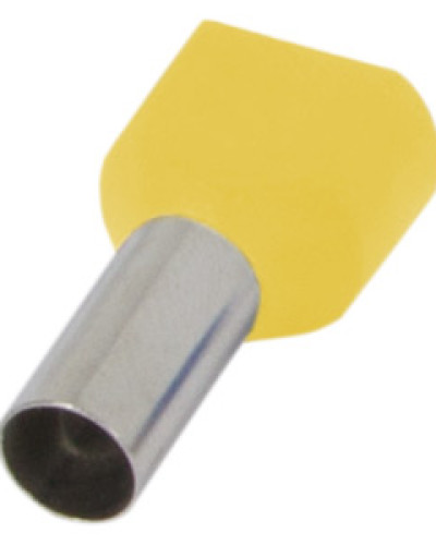Ізольований наконечник e.terminal.stand.te.2.1.5.yellow (TE1508 yellow) 2x1,5  кв.мм, жовтий, 100шт