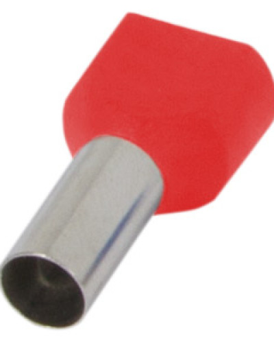 Ізольований наконечник e.terminal.stand.te.2.2.5.red (TE2510 red) 2x2,5  кв.мм, червоний, 100шт