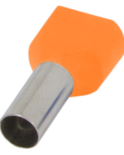 Ізольований наконечник e.terminal.stand.te.2.4.orange (TE4012 orange) 2x4  кв.мм, помаранчевий, 100шт