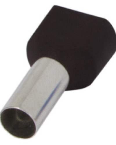 Ізольований наконечник e.terminal.stand.te.2.6.black (TE6014 black) 2x6 кв.мм, чорний, 100шт