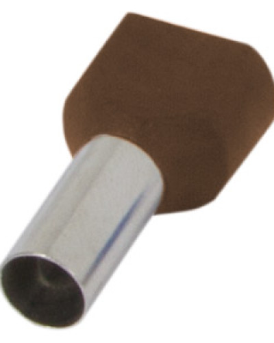 Ізольований наконечник e.terminal.stand.te.2.10.brown (TE10-14 brown) 2x10 кв.мм, коричневий, 100шт