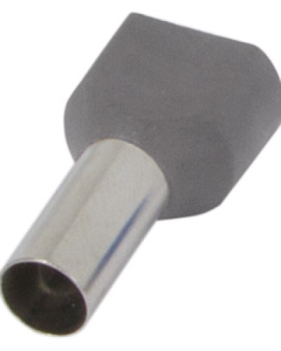 Ізольований наконечник e.terminal.stand.te.2.16.grey (TE16-14 grey) 2x16 кв.мм, сірий, 100шт