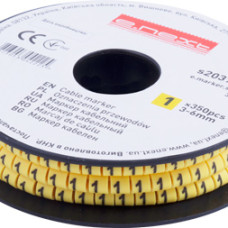 Маркер кабельний e.marker.stand.3.6.1, 3-6 кв.мм, "1", 350 шт