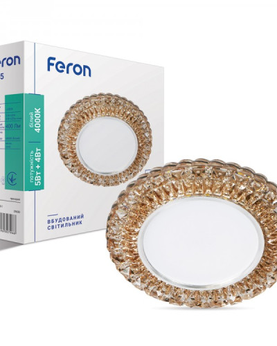 Вбудований світильник Feron 7315 з LED підсвічуванням коричневий