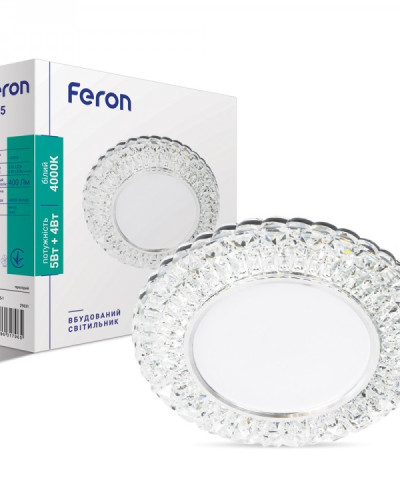 Вбудований світильник Feron 7315 з LED підсвічуванням прозорий