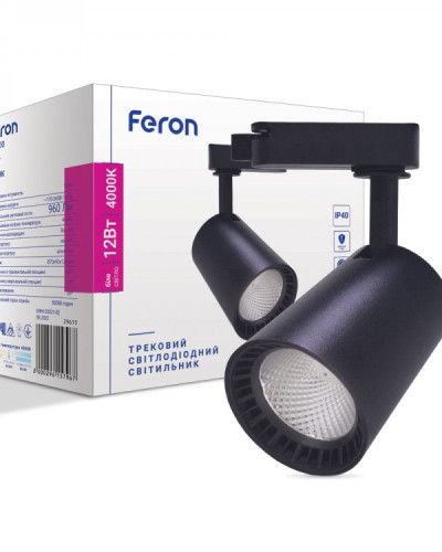 Трековий світильник Feron AL100 12W 4000К IP40 чорний