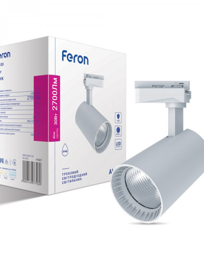 Трековий світильник Feron AL100 30W 4000К IP40 білий
