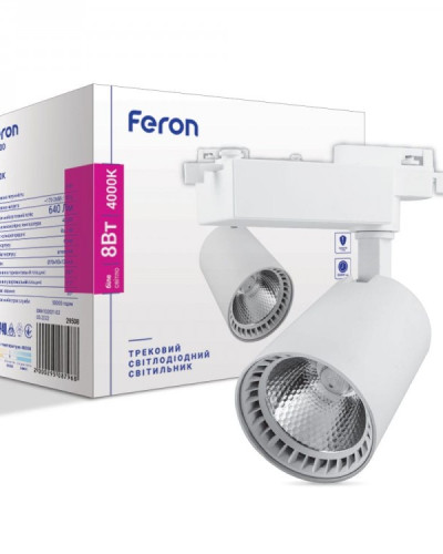 Трековий світильник Feron AL100 8W 4000К IP40 білий