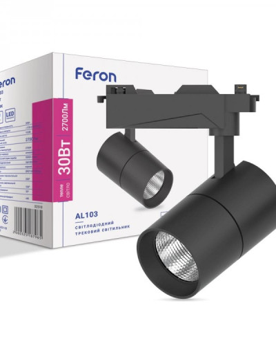 Трековий світильник Feron AL103 30W 2700К IP40 чорний